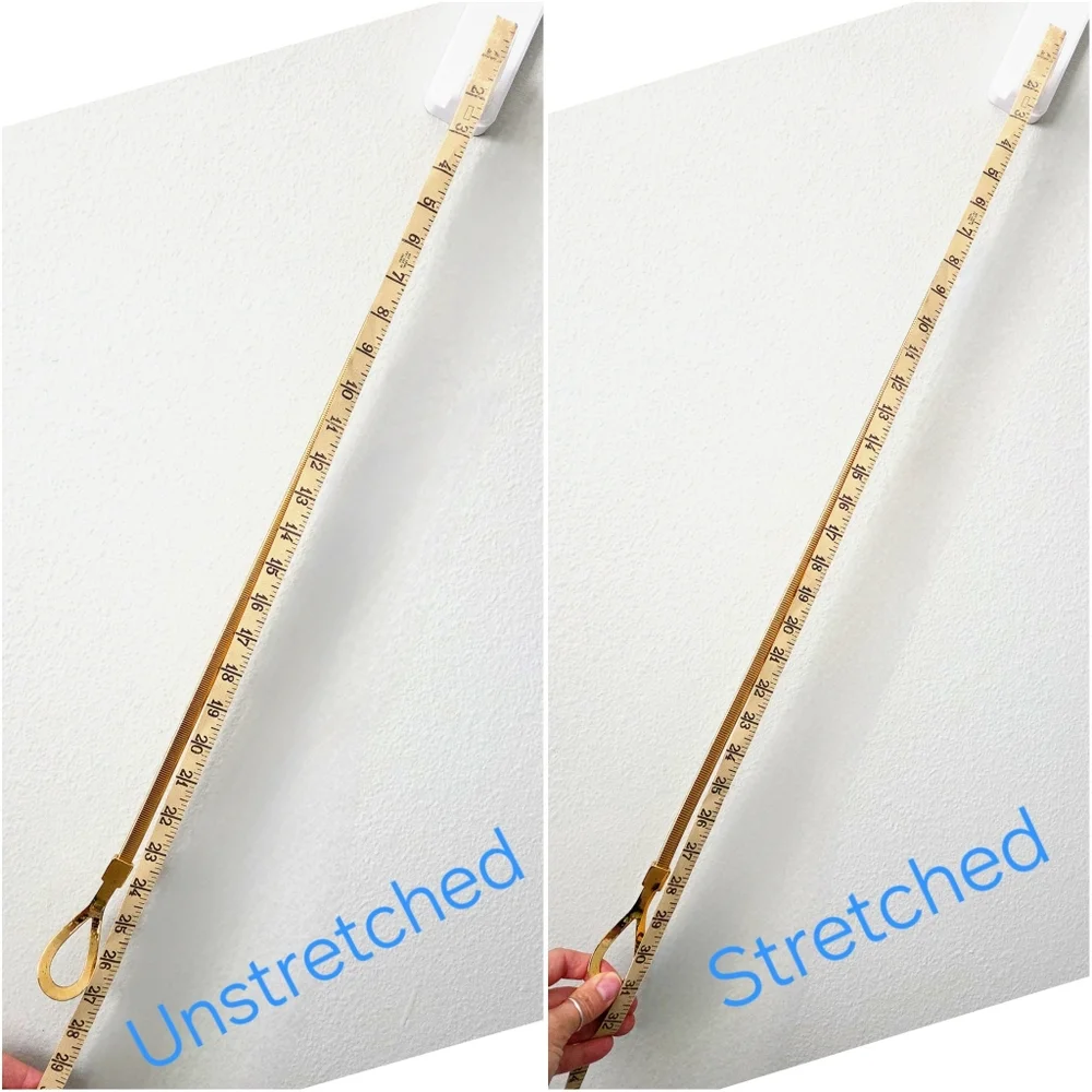 Slinky Gold Vintage Disco Stretch Belt With Hook Closure, Size Small